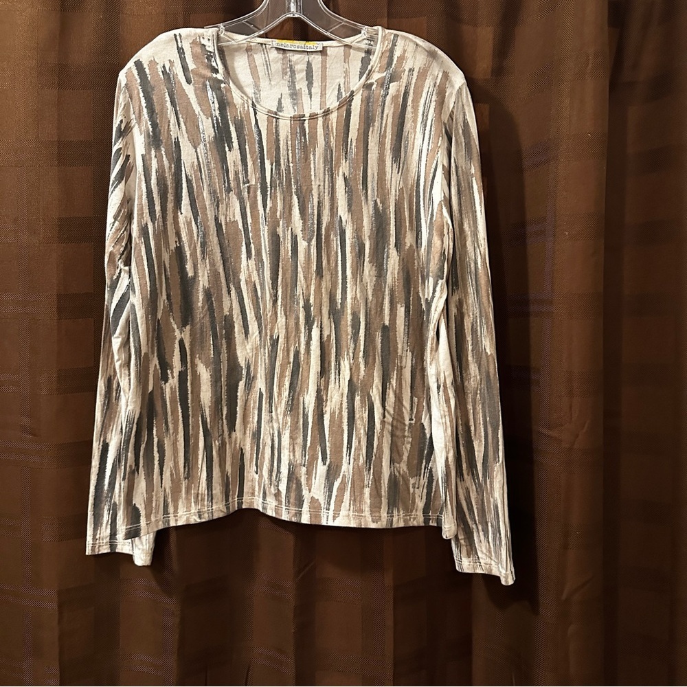 Melarosa Made in Italy Art to Wear Hand Painted Blouse XL